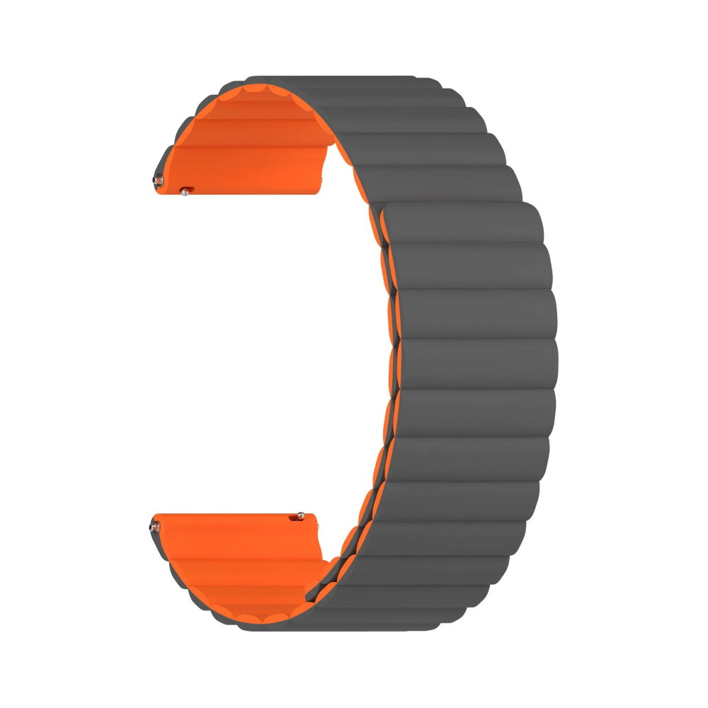 Ремешок силиконовый для часов Lyambda Acrux 22мм, серый/оранжевый